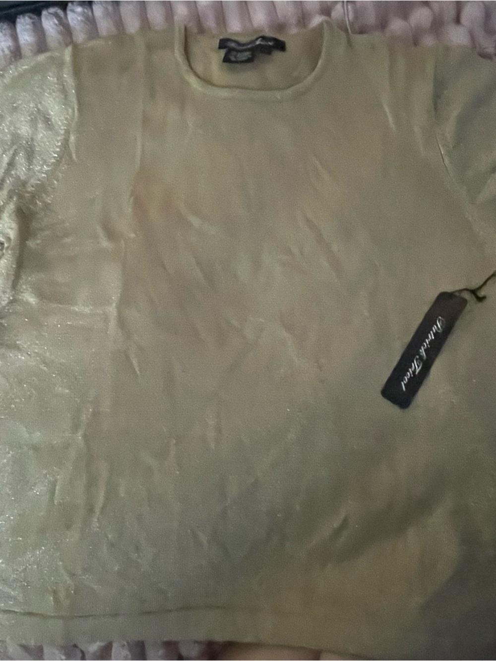 Unlisted Metallic Light Green Short Sleeve Top